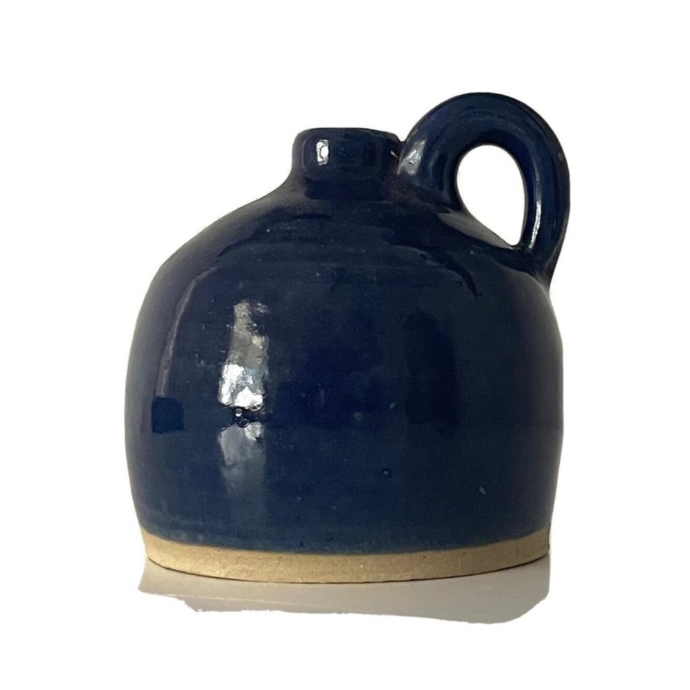 Vintage CSA Jug Blue Glazed 6.25" Signed Ross Bryant 92